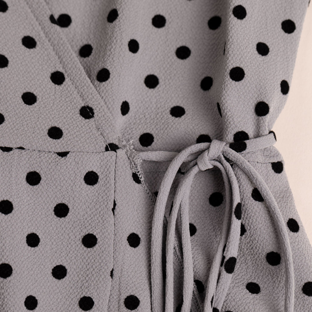 Polka Dot Maxi Wrap Dress