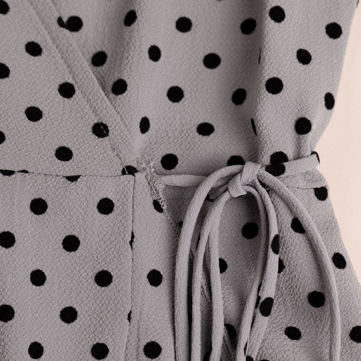 Polka Dot Maxi Wrap Dress