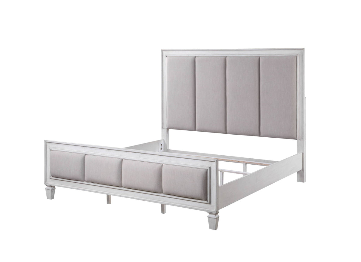 Katia Upholstered Bed with Plush Headboard - Gray