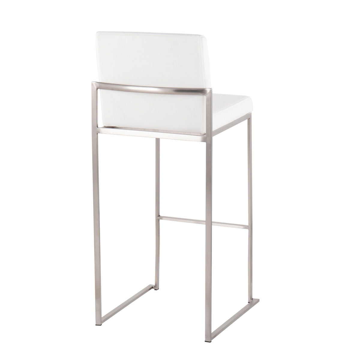 Contemporary High Back Barstool Set with Upholstered Seat – Multiple Colors