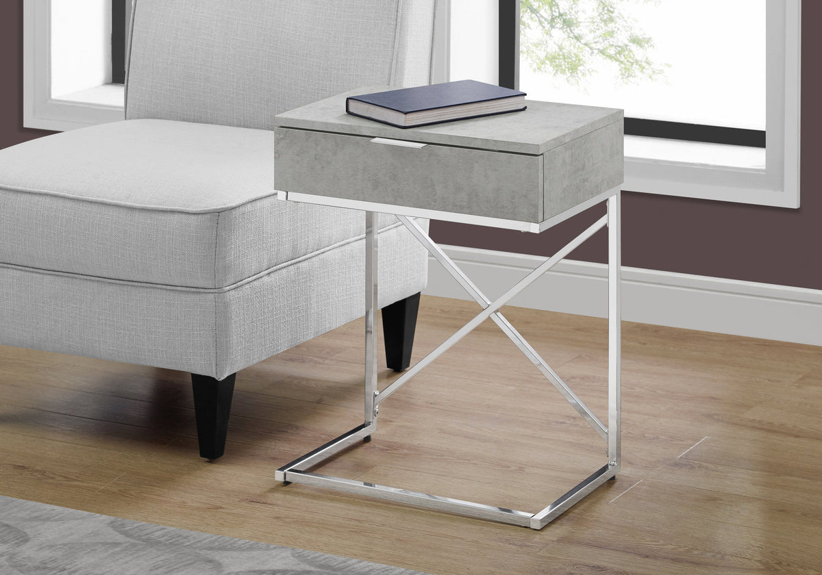 Accent Side Table with Storage Drawer - Contemporary Design