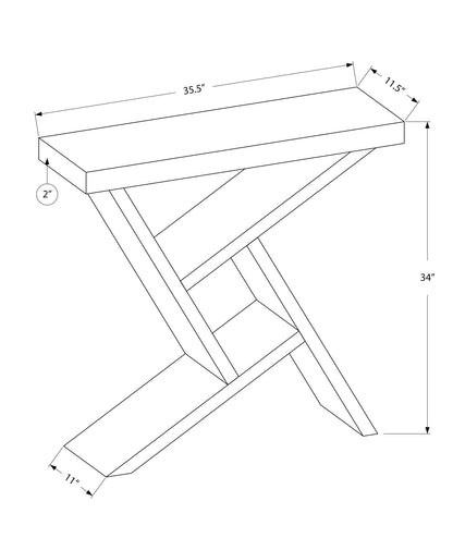 Cement-Look Modern Console Table with Spacious Table Top - Black or White