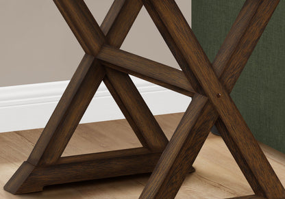 Compact Square Accent End Table with Trestle Base - White, Dark Brown, or Black