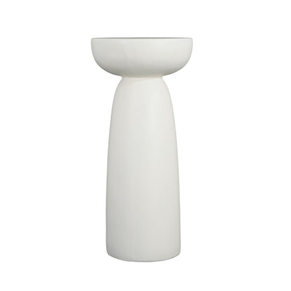 Magnesium Oxide Plant Stand with Durable Ceramic Construction - White