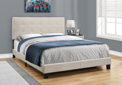 Transitional Upholstered Bed Frame with Tufted Fabric - Multiple Colors
