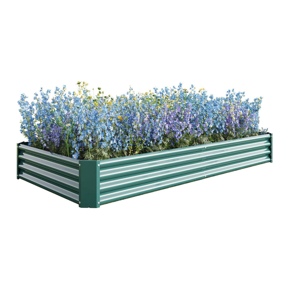 Metal Raised Garden Bed Kit with Anti-Rust Coating - Silver