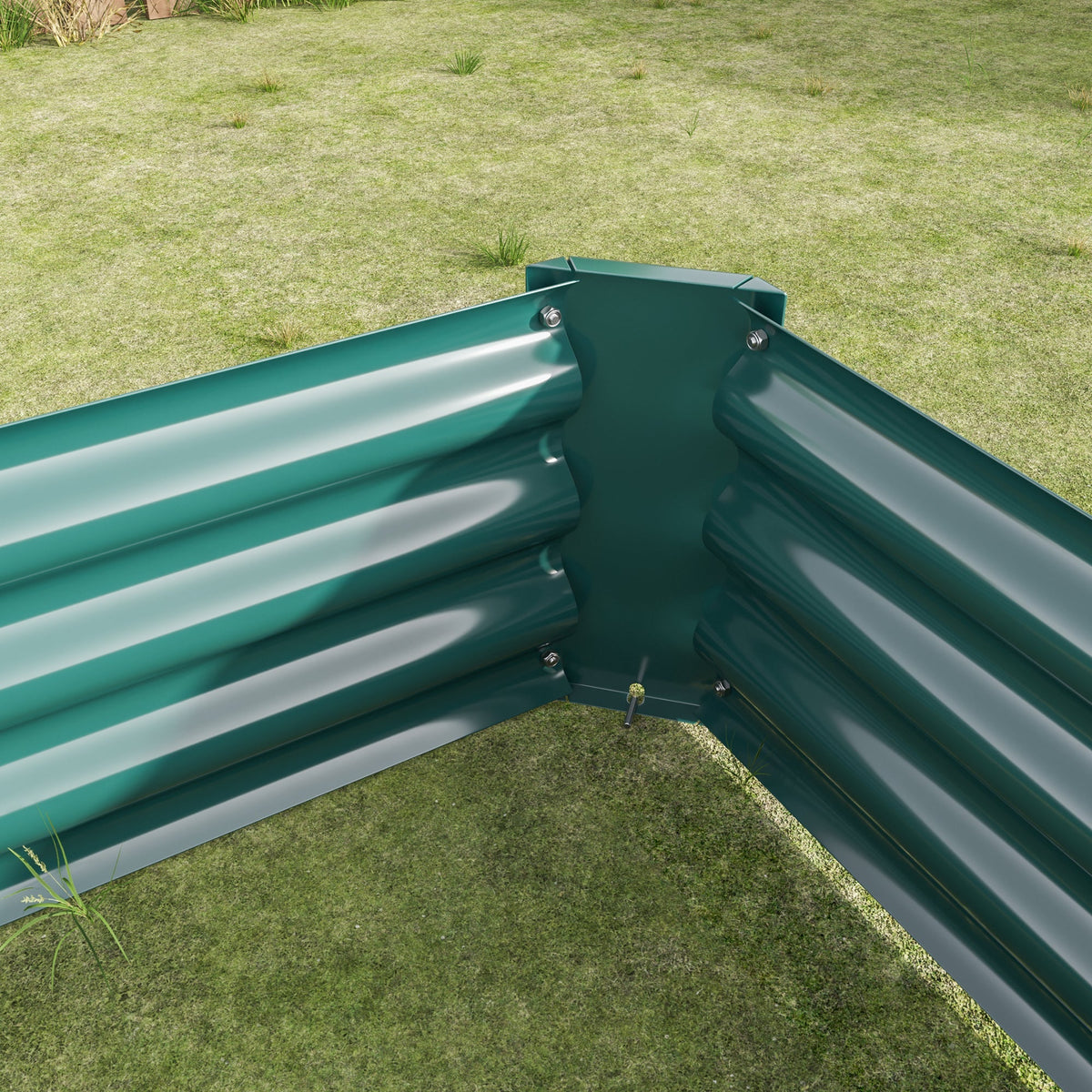 Metal Raised Garden Bed with Anti-Rust Coating - Green