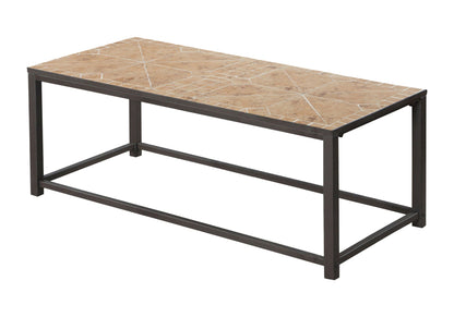 Rectangular Coffee Table with Terracotta Top - Light Brown or Dark Gray