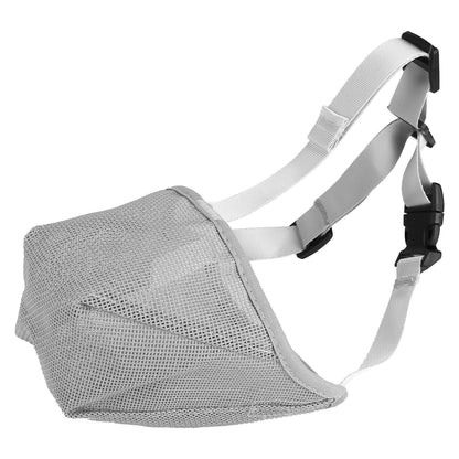 Pet Muzzle Mask Soft Mesh Muzzle Adjustable Dog Mouth Cover with Breathable Mesh Adjustable Neck Forehead Strap for Anti Biting Barking Chewing