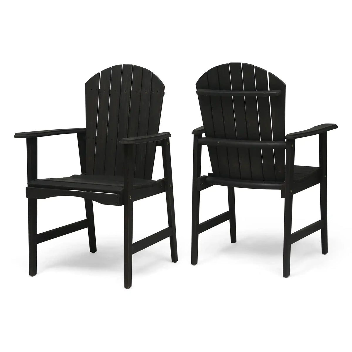 Weather Resistant Acacia Wood Adirondack Dining Chairs Set of 2 - Multiple Colors