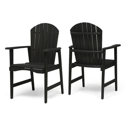 Weather Resistant Acacia Wood Adirondack Dining Chairs Set of 2 - Multiple Colors
