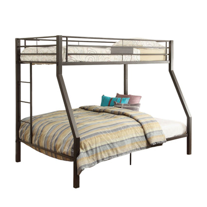 Limbra Spacious Design Double Bunk Bed with Metal Frame - Black or Dark Brown