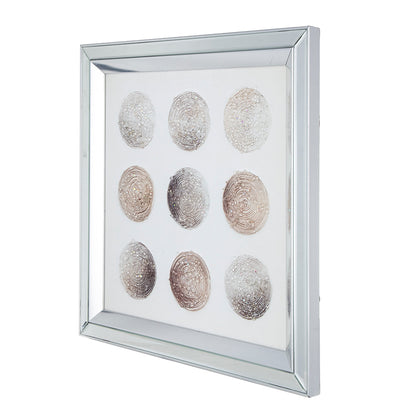 Ares Crystal Mirror Framed Wall Art with Lunar Motif - Multicolor