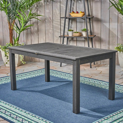 Outdoor Expandable Dining Table with Square Legs - Dark Gray or Light Brown