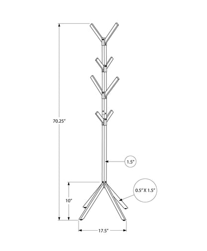 Freestanding Coat Rack with 8 Hooks - Black, Gray, or White