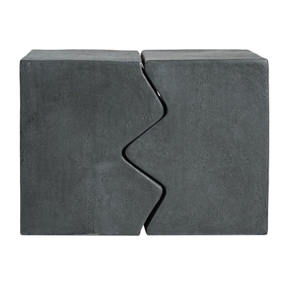 Rectangular Outdoor Indoor Accent Side Table Set of 2 with MGO Durability – Dark Gray or Light Brown