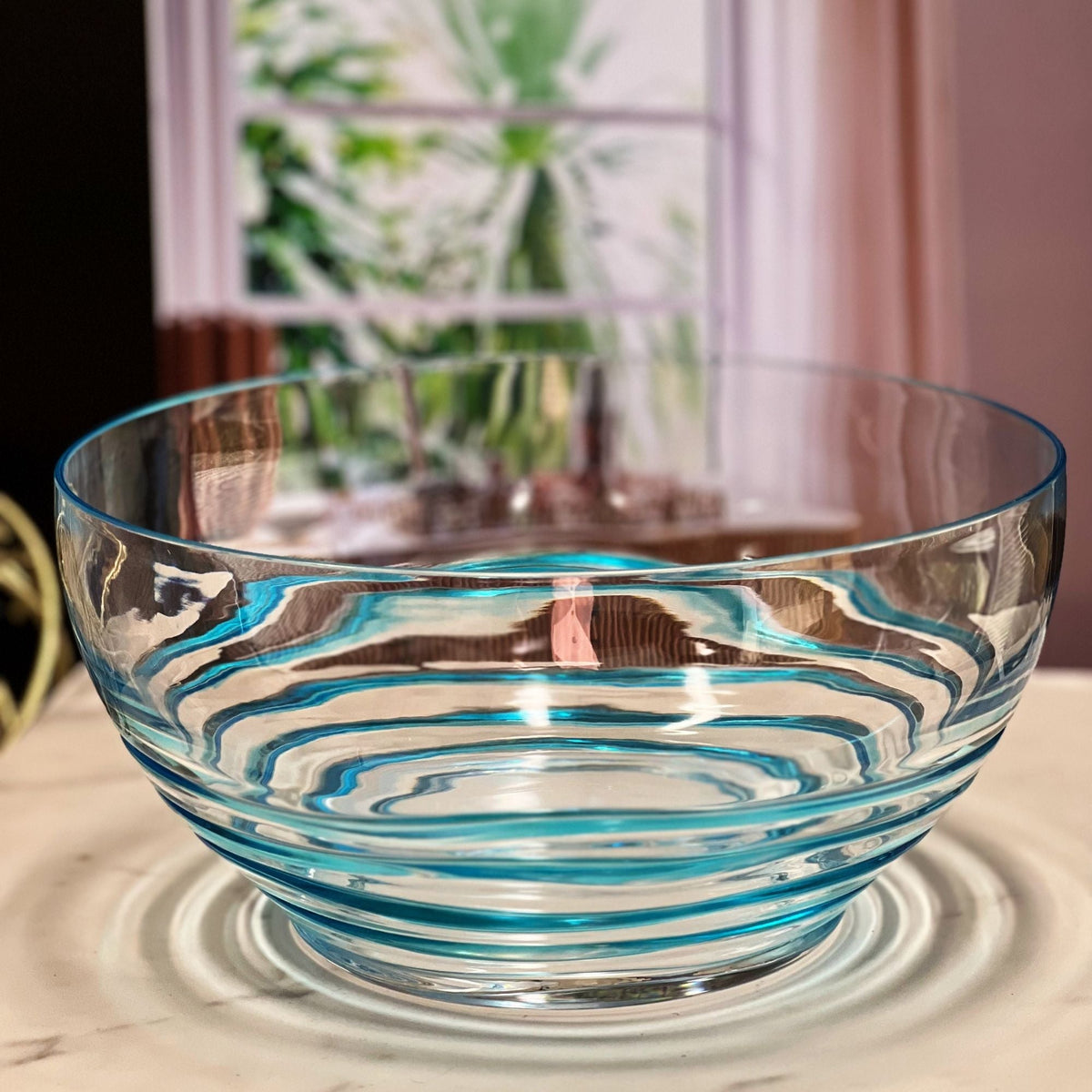 Swirl Acrylic Serving Bowls with Unbreakable Design - Light Blue or White