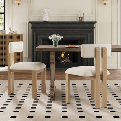 Modern Upholstered Armless Dining Chairs with Metal Legs - Multiple Colors