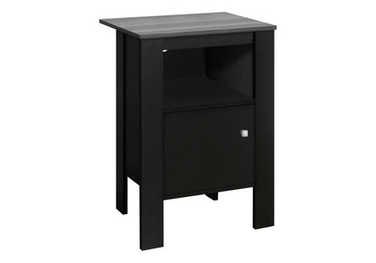 Wood Accent Nightstand with Storage - Transitional Style