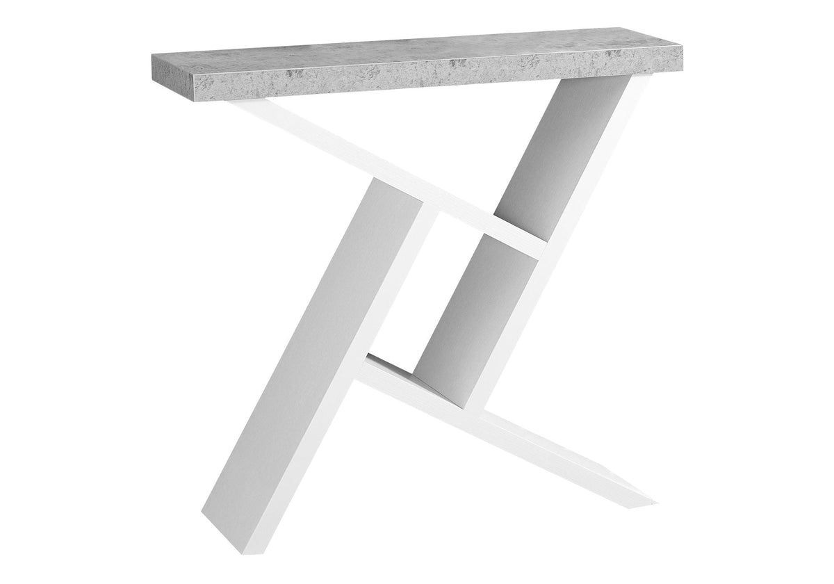 Cement-Look Modern Console Table with Spacious Table Top - Black or White