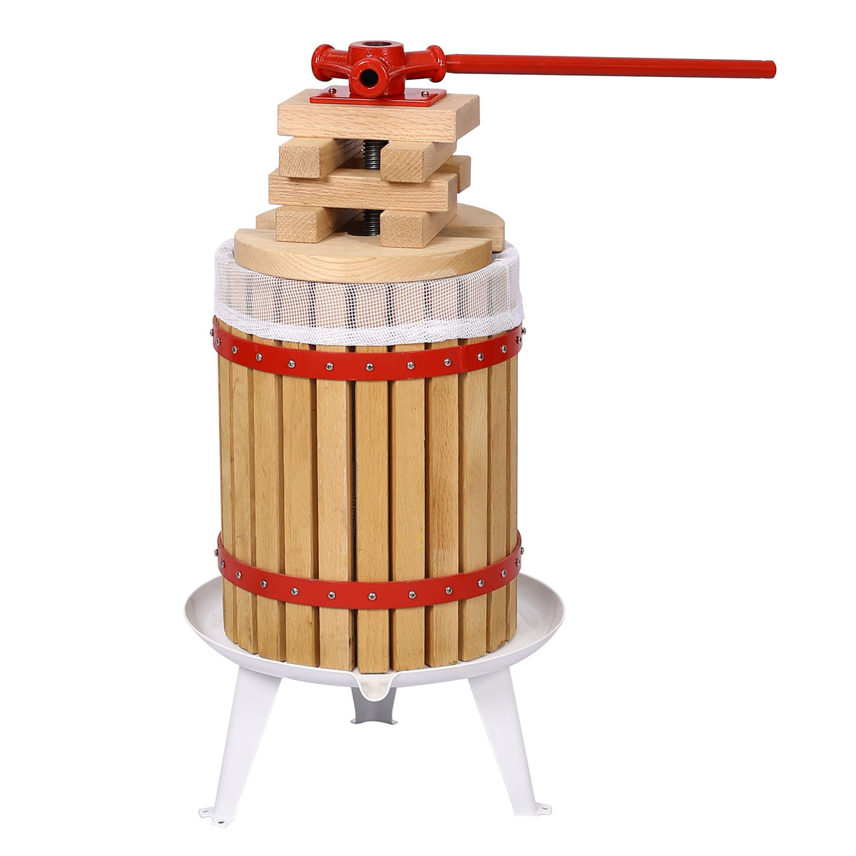 Fruit Wine Press Manual Juice Maker with Wide Plate - Light Brown