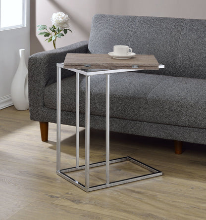 Danson Weathered Oak Accent Table with Folding Swivel Top - Oak