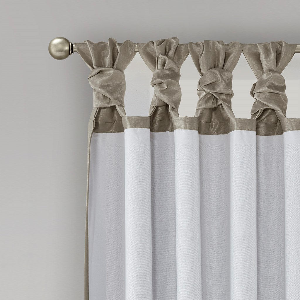 Twist Tab Total Blackout Window Curtain Panel with Thermal Insulation - Pewter