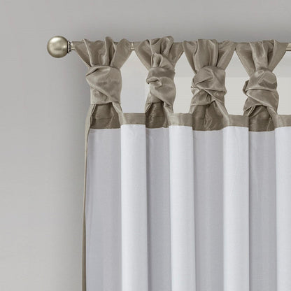Twist Tab Total Blackout Window Curtain Panel with Thermal Insulation - Pewter