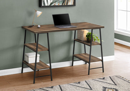 Industrial Computer Desk with Storage Shelves - Multiple Colors