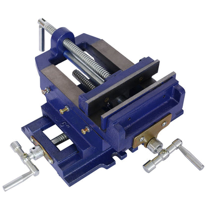 Industrial Quality Cross Slide Vise with Precision Control - Blue
