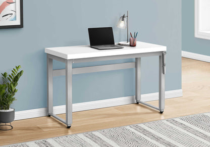 Adjustable Standing Computer Desk with Metal Construction - Black, White, or Dark Brown
