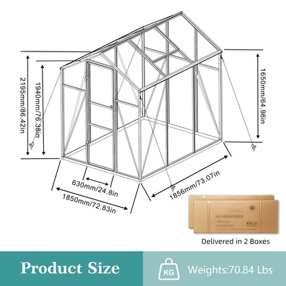Windproof Greenhouse with Raised Base - Black