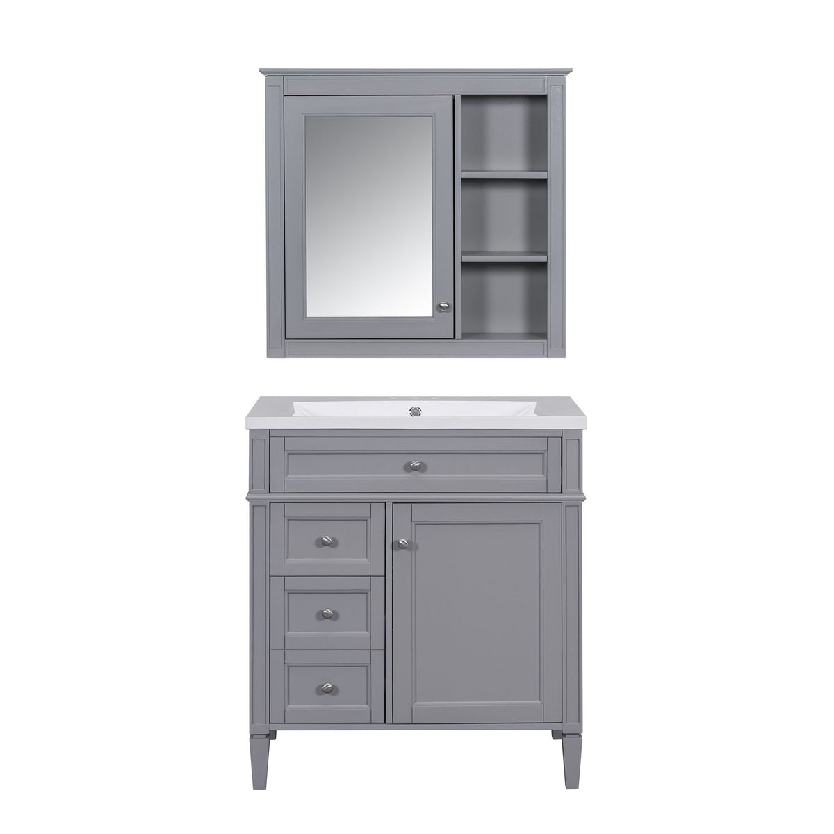 Bathroom Vanity with Medicine Cabinet and Storage - Multiple Colors