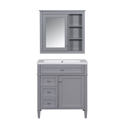 Bathroom Vanity with Medicine Cabinet and Storage - Multiple Colors