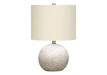 Table Lamp Lighting with Concrete Base and Drum Shade - Beige or Gray