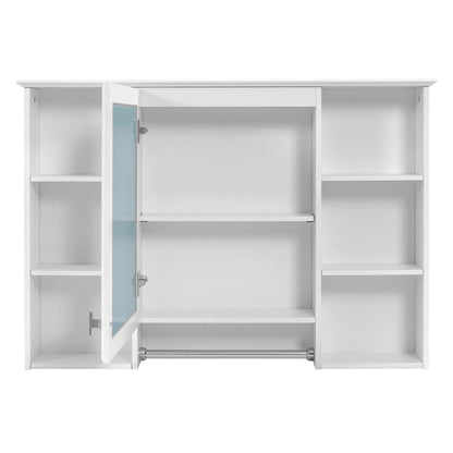 3-in-1 Modern Bathroom Mirror Cabinet with Adjustable Shelf - White or Black