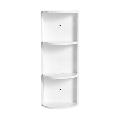 Bathroom Wall Mounted Storage Rack with Floating Design - Light Brown or White