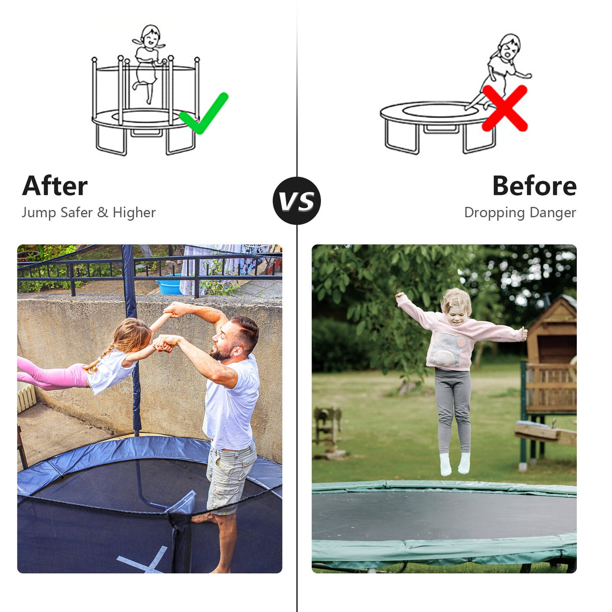 10 Feet Trampoline Safety Replacement Protection Enclosure Net