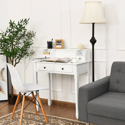 Writing Desk 2-Tier Vanity Desk Computer Desk with 4 Drawers