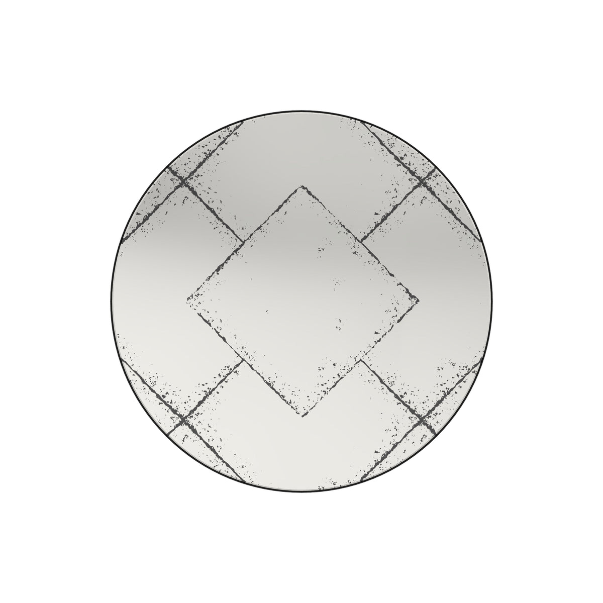 Round Wall-Mounted Mirror with Vintage Industrial Frame - Black Iron