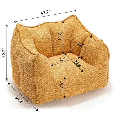 Chenille Arm Chair with Highly Resilient Foam - Multiple Colors