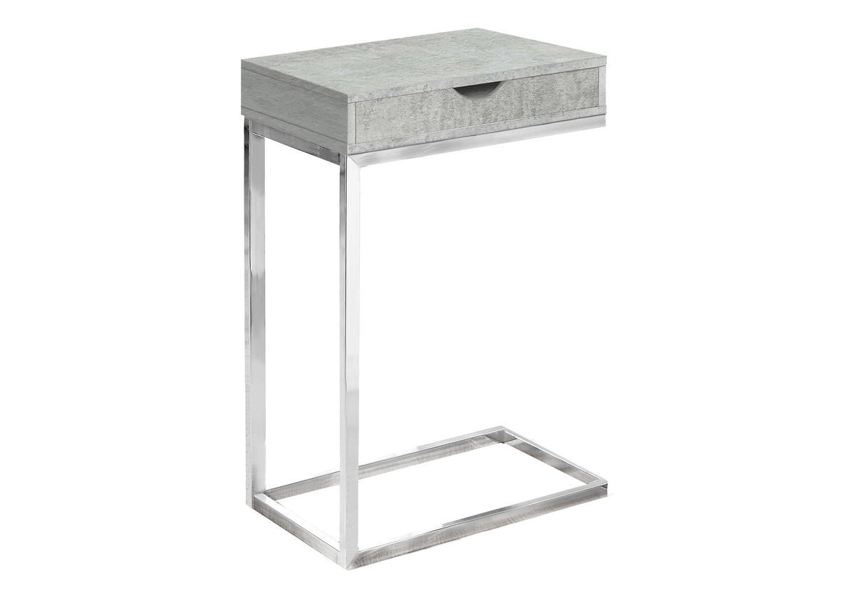C-Shaped Accent Table with Storage Drawer – Multiple Colors