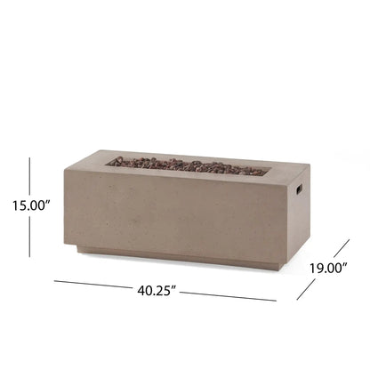 40,000 Btu Propane Fire Pit with Sleek Rectangular Design - Gray or Dark Gray