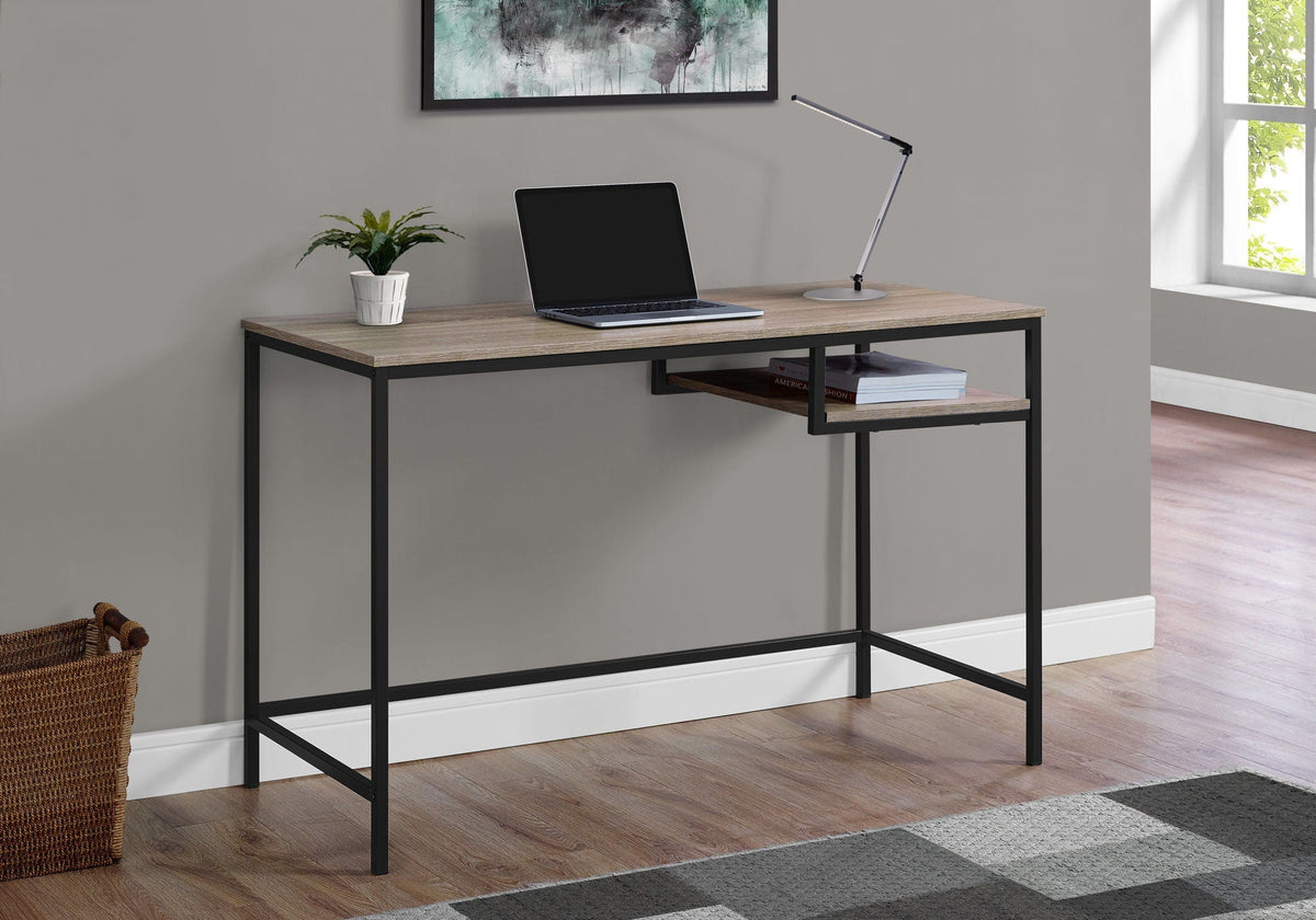 Compact Modern Computer Desk with Open Storage - Multiple Colors