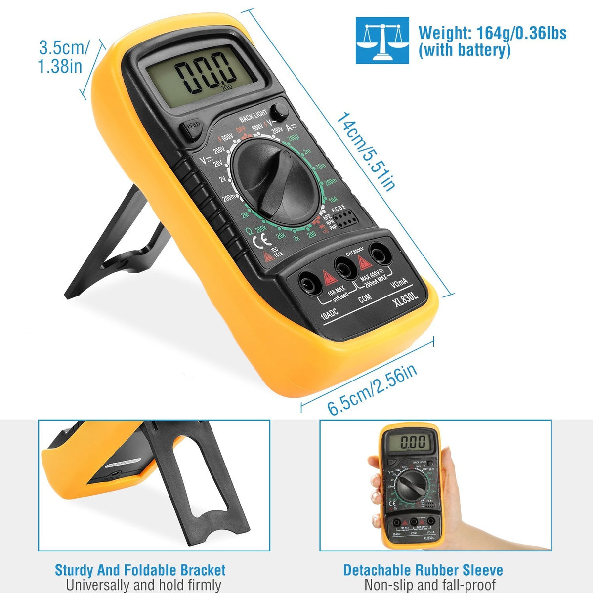 LCDÊDigital Multimeter Tester AC/DC Voltage DC Current Circuit Resistance OHM Diode