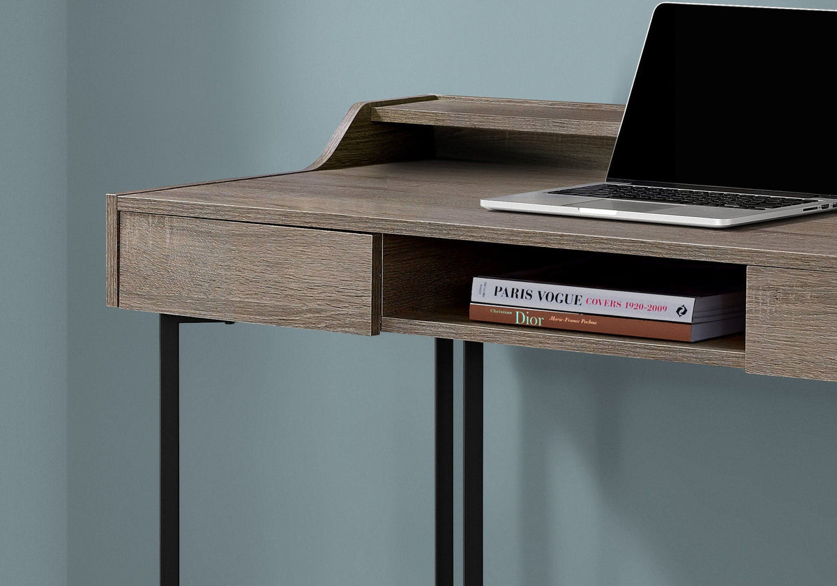 Modern Computer Desk with Ample Storage - White or Dark Brown