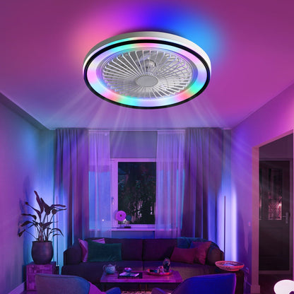 RGB Dimmable LED Bladeless Ceiling Fan with Remote Control