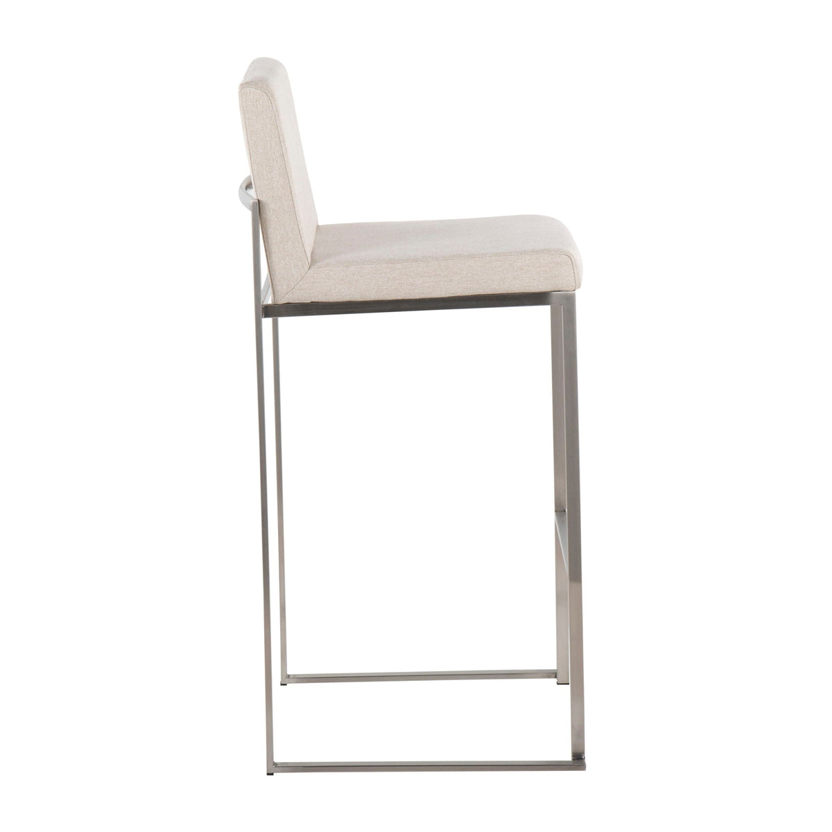 Contemporary High Back Barstool Set with Upholstered Seat – Multiple Colors