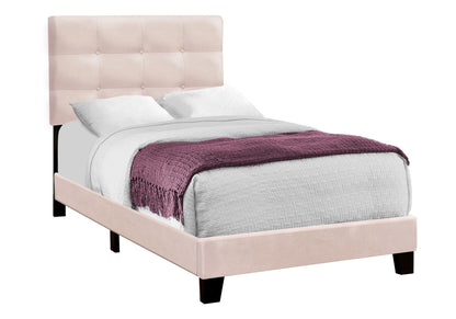Transitional Upholstered Bed Frame with Tufted Fabric - Multiple Colors