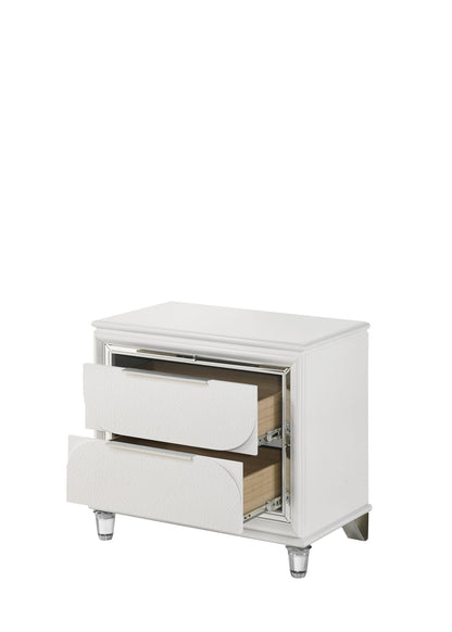 Tarian Nightstand with Acrylic Legs - White